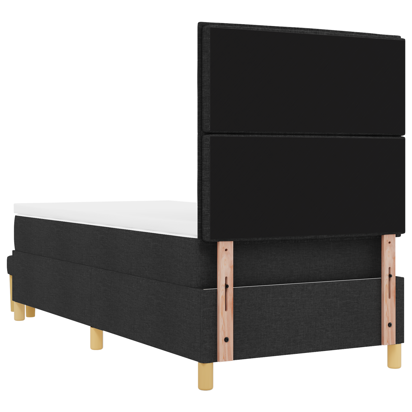 Box Spring Seng Med Madras Sort 100 X 200 Cm Stof