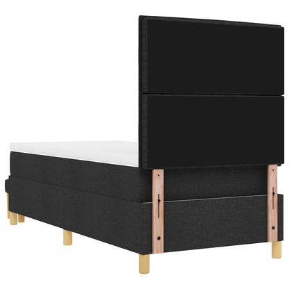 Box Spring Seng Med Madras Sort 100 X 200 Cm Stof