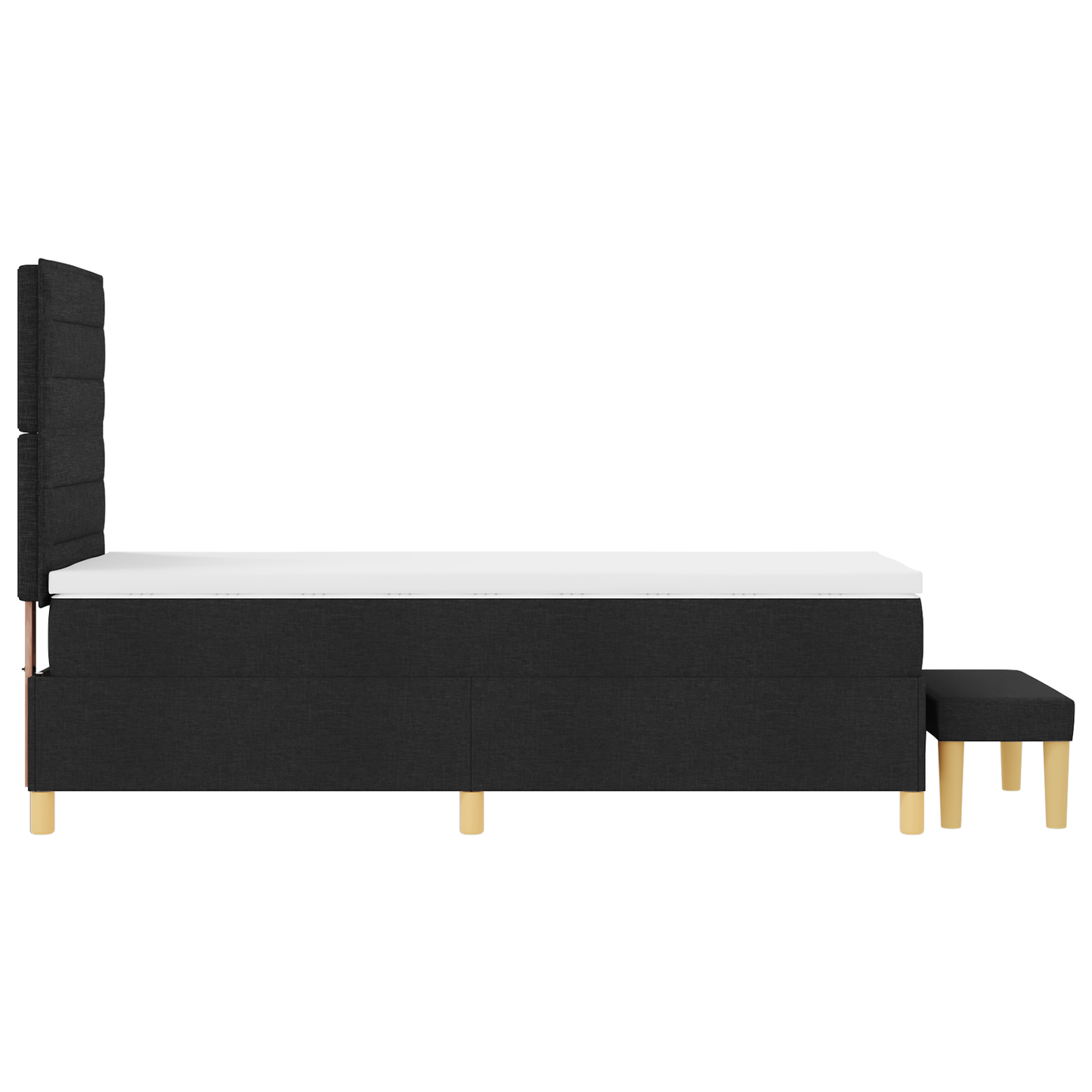Box Spring Seng Med Madras Sort 100 X 200 Cm Stof