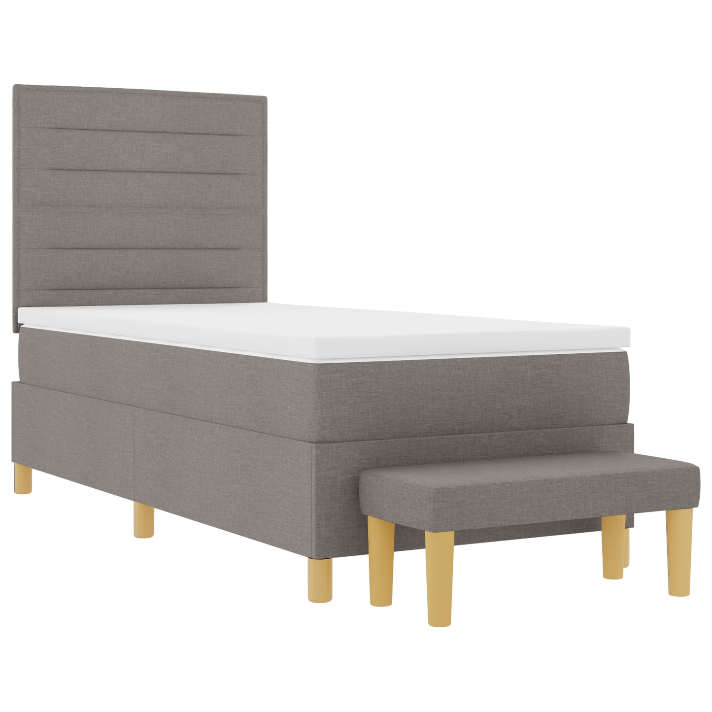 Box Spring Seng Med Madras Gråbrun 100 X 200 Cm Stof