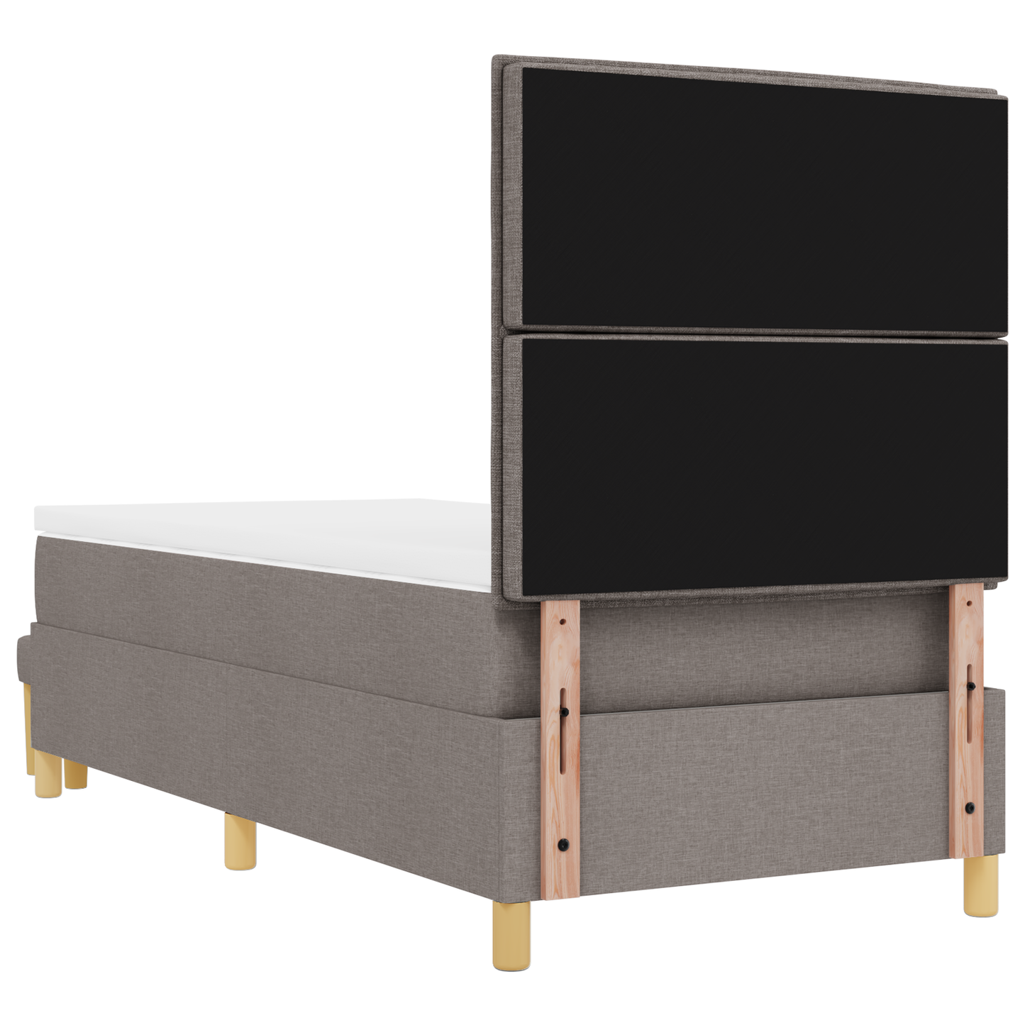 Box Spring Seng Med Madras Gråbrun 100 X 200 Cm Stof