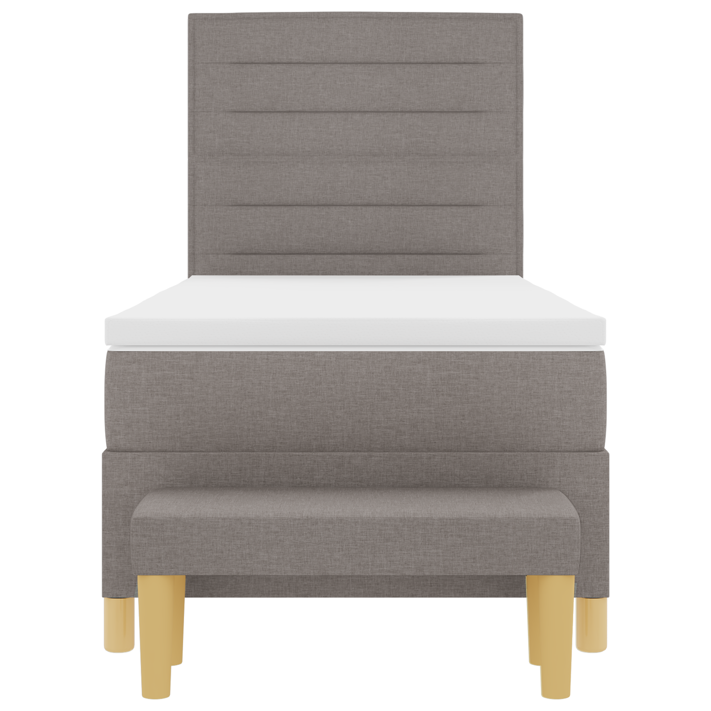 Box Spring Seng Med Madras Gråbrun 100 X 200 Cm Stof