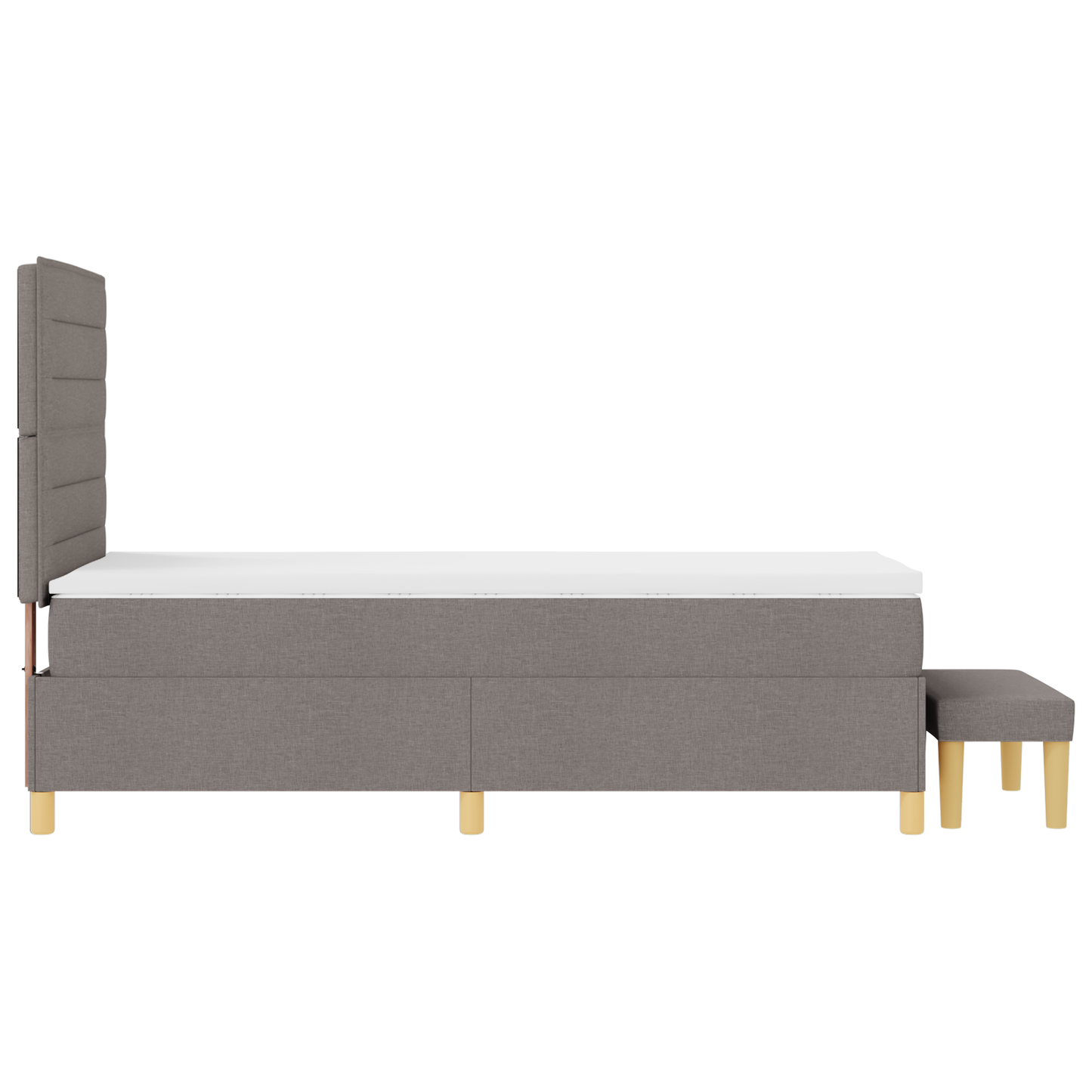 Box Spring Seng Med Madras Gråbrun 100 X 200 Cm Stof