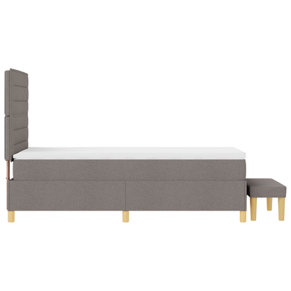 Box Spring Seng Med Madras Gråbrun 100 X 200 Cm Stof