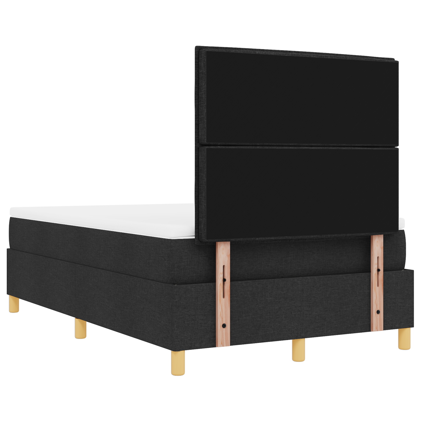 Box Spring Seng Med Madras Sort 120 X 200 Cm Stof