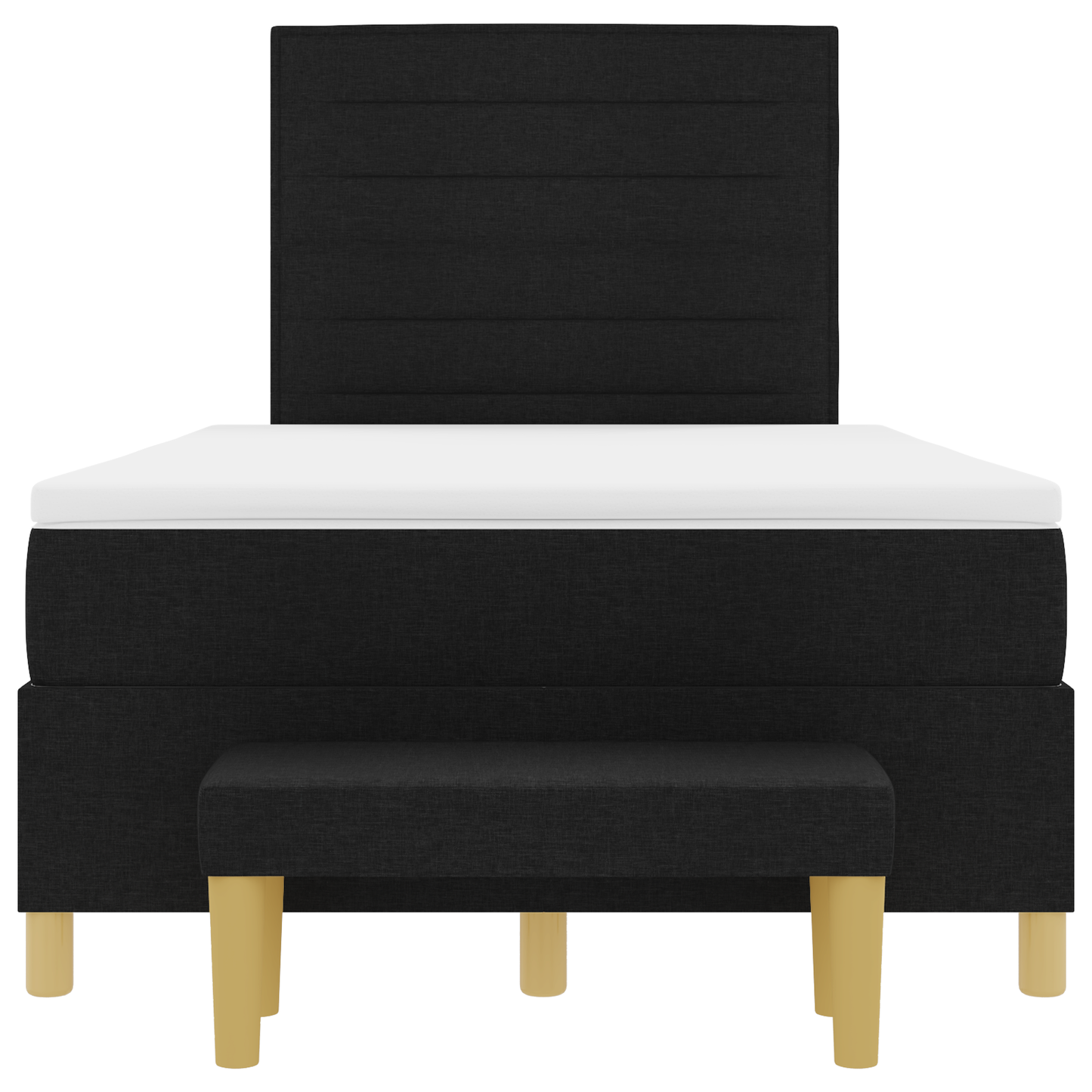 Box Spring Seng Med Madras Sort 120 X 200 Cm Stof