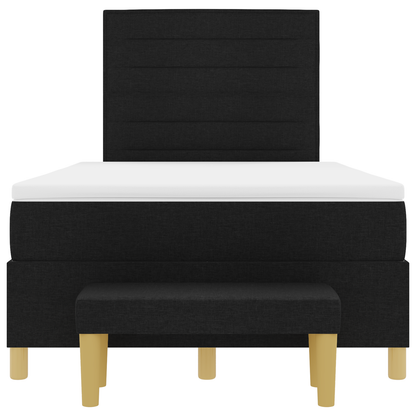 Box Spring Seng Med Madras Sort 120 X 200 Cm Stof