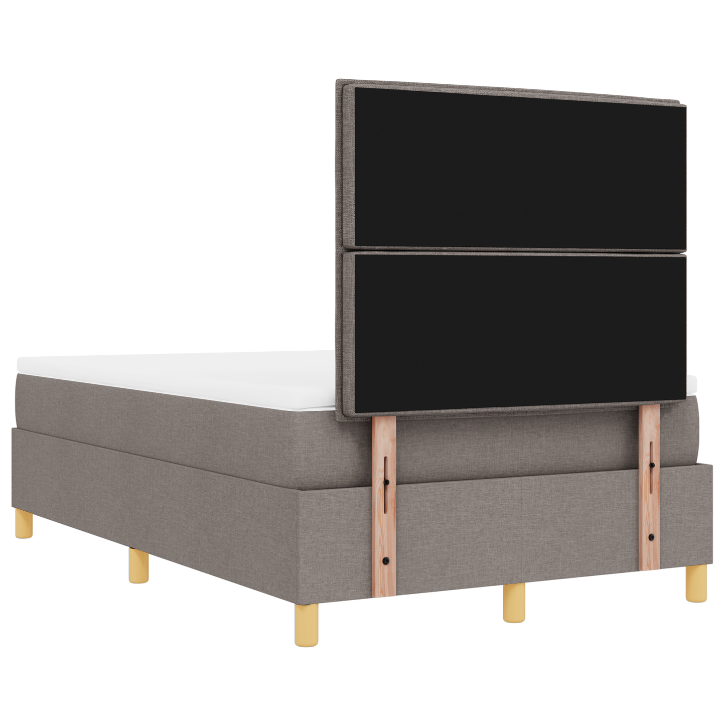 Box Spring Seng Med Madras Gråbrun 120 X 200 Cm Stof