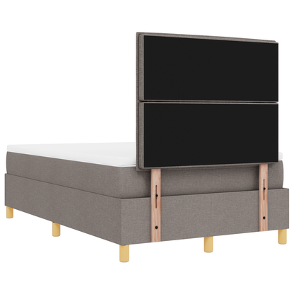 Box Spring Seng Med Madras Gråbrun 120 X 200 Cm Stof