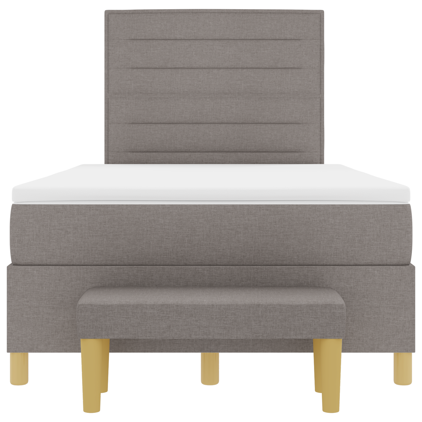 Box Spring Seng Med Madras Gråbrun 120 X 200 Cm Stof