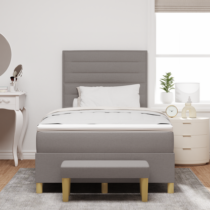 Box Spring Seng Med Madras Gråbrun 120 X 200 Cm Stof
