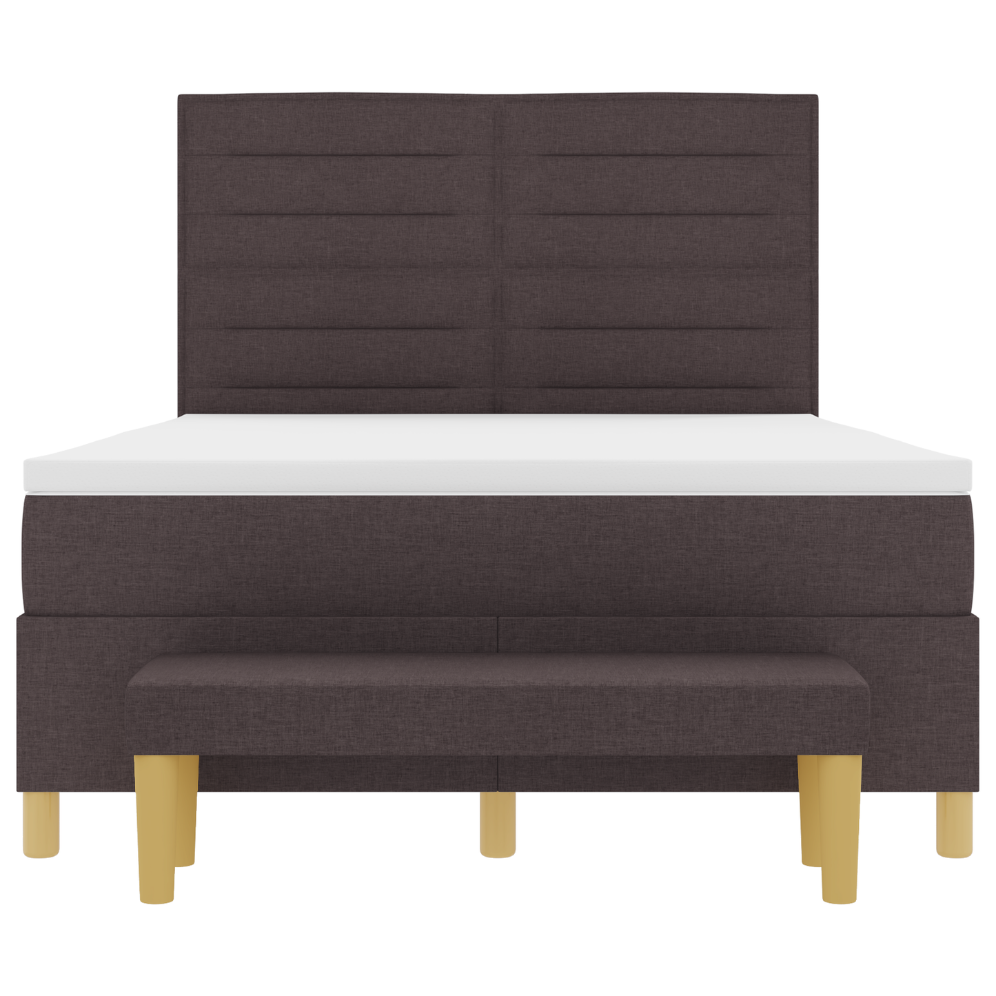 Box Spring Seng Med Madras Mørkebrun 140 X 200 Cm Stof