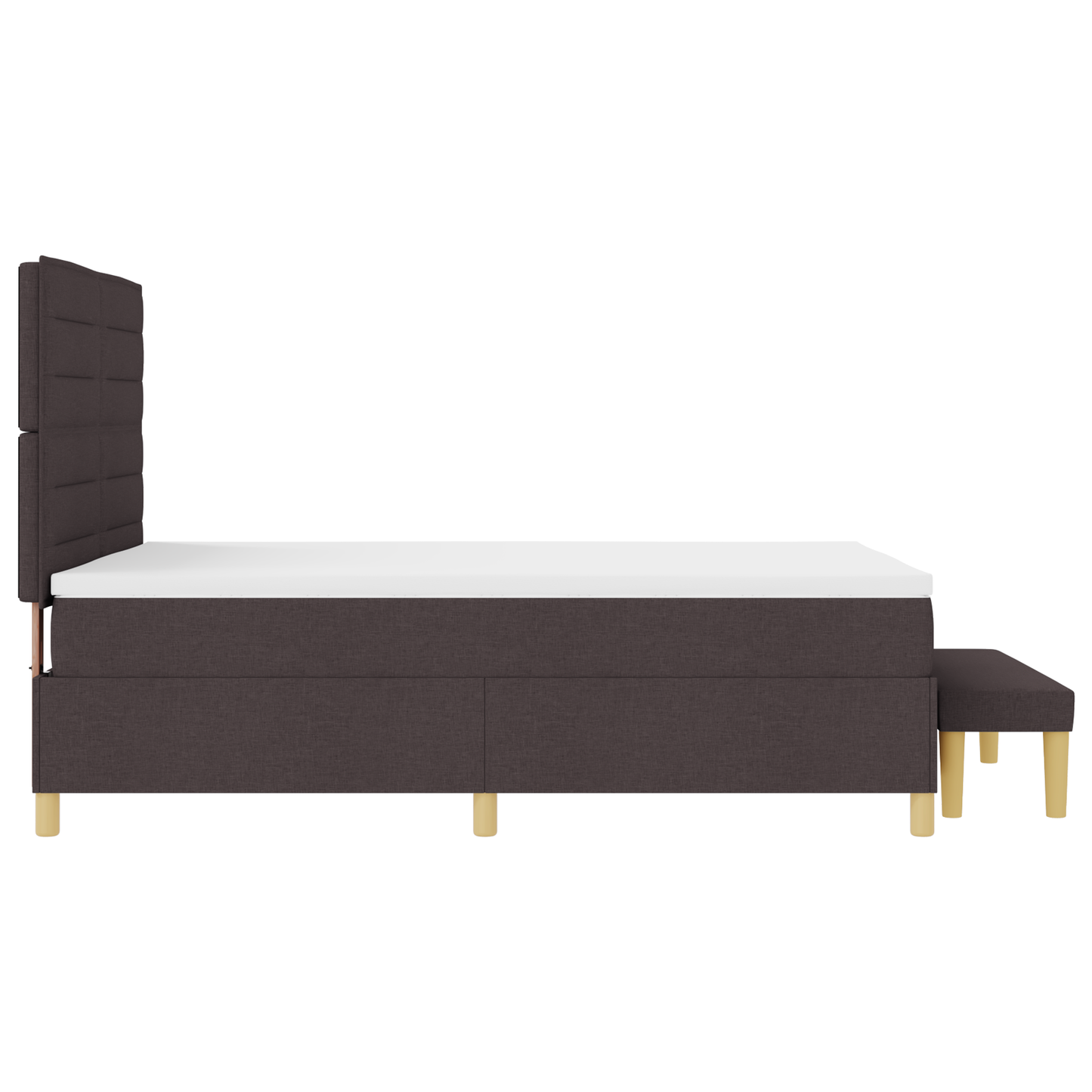 Box Spring Seng Med Madras Mørkebrun 140 X 200 Cm Stof