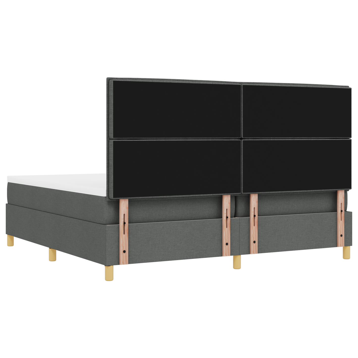 Box Spring Seng Med Madras Mørkegrå 200 X 200 Cm Stof