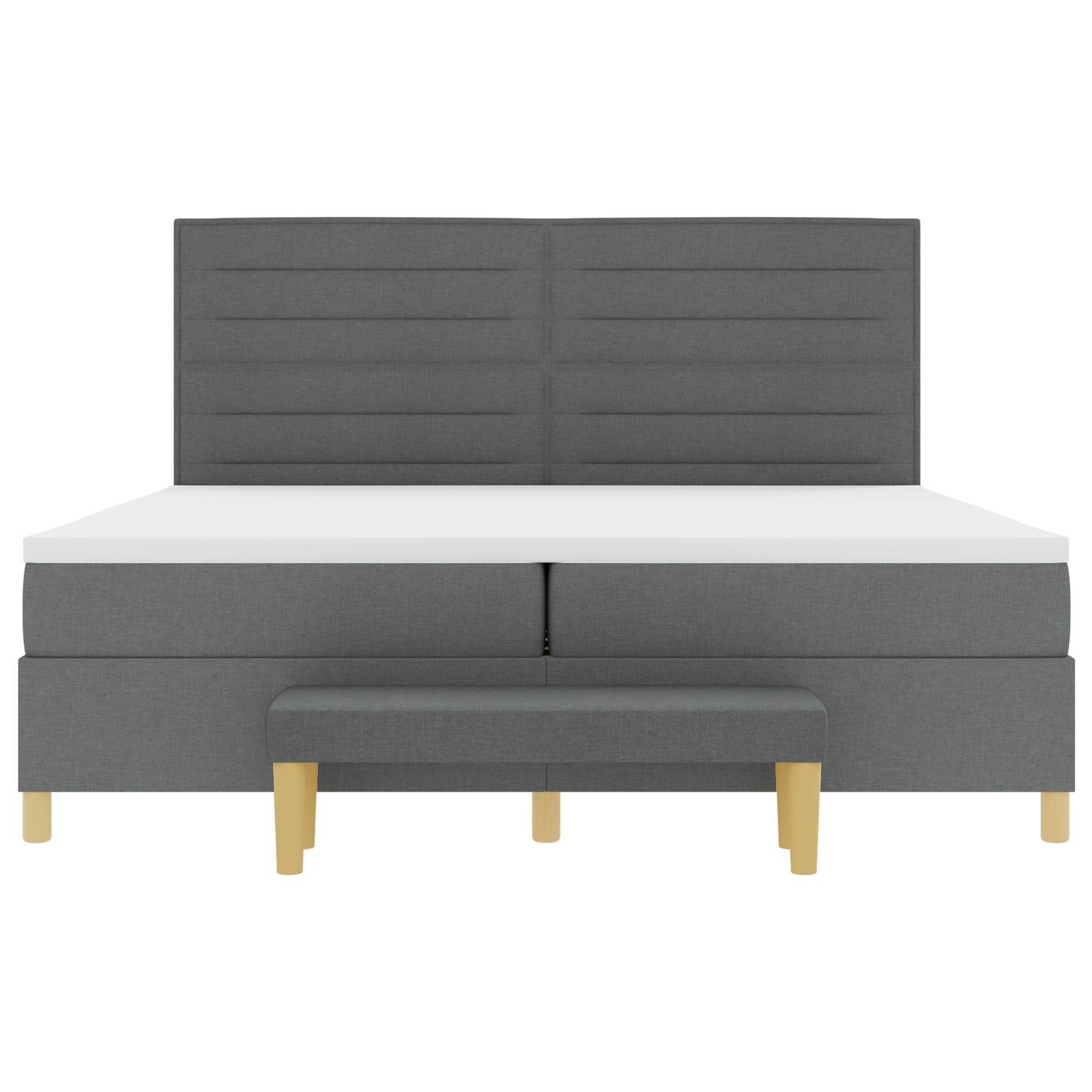 Box Spring Seng Med Madras Mørkegrå 200 X 200 Cm Stof