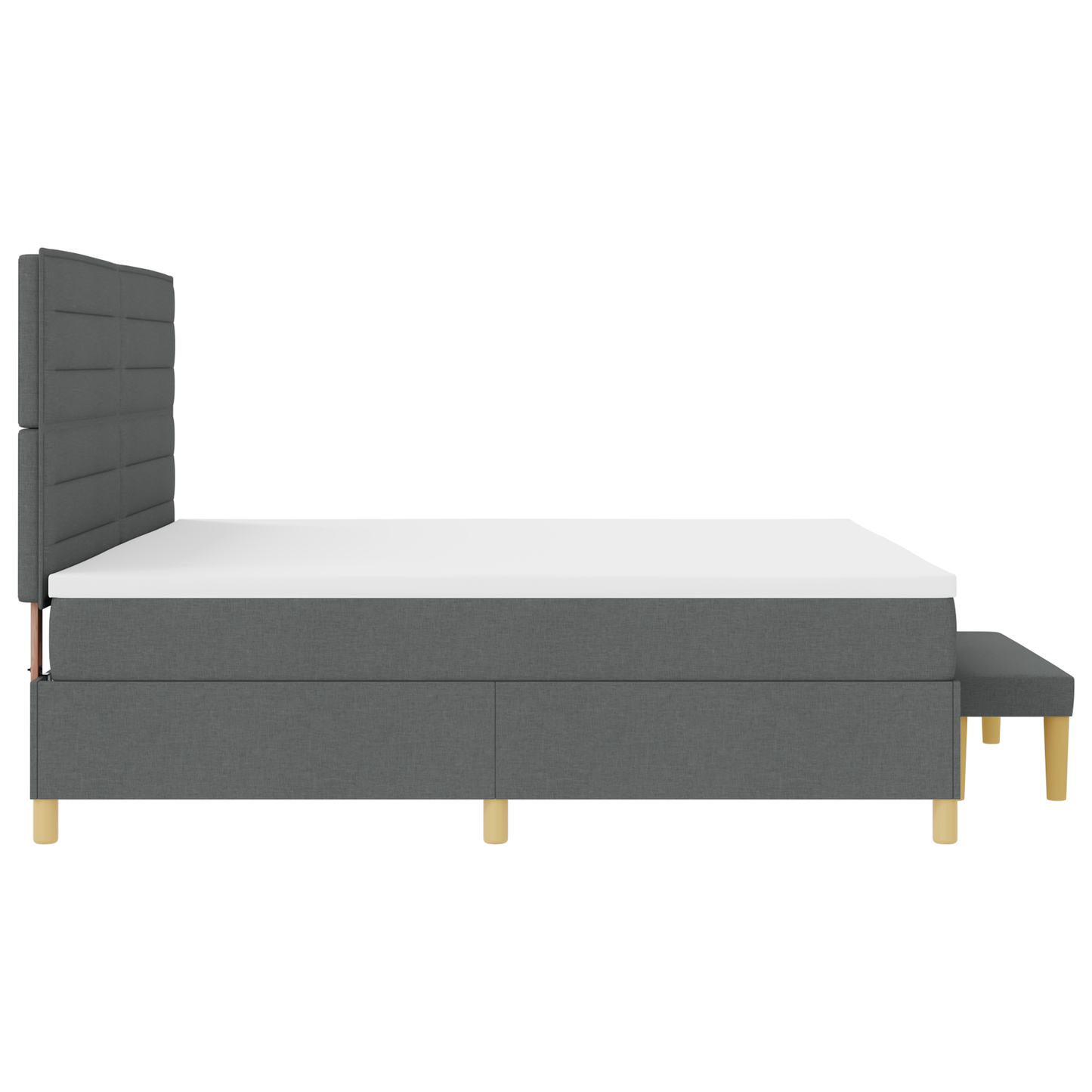 Box Spring Seng Med Madras Mørkegrå 200 X 200 Cm Stof