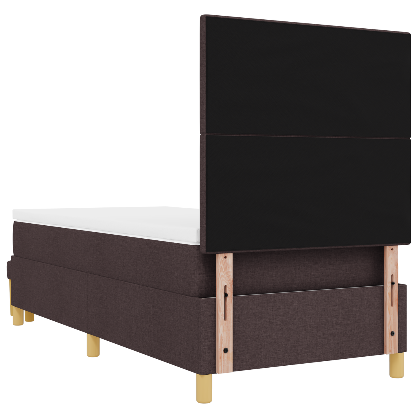 Box Spring Seng Med Madras Mørkebrun 90 X 200 Cm Stof