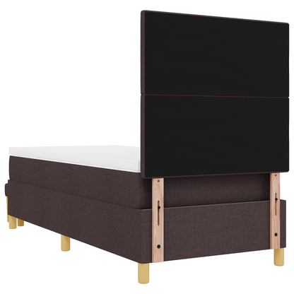 Box Spring Seng Med Madras Mørkebrun 90 X 200 Cm Stof