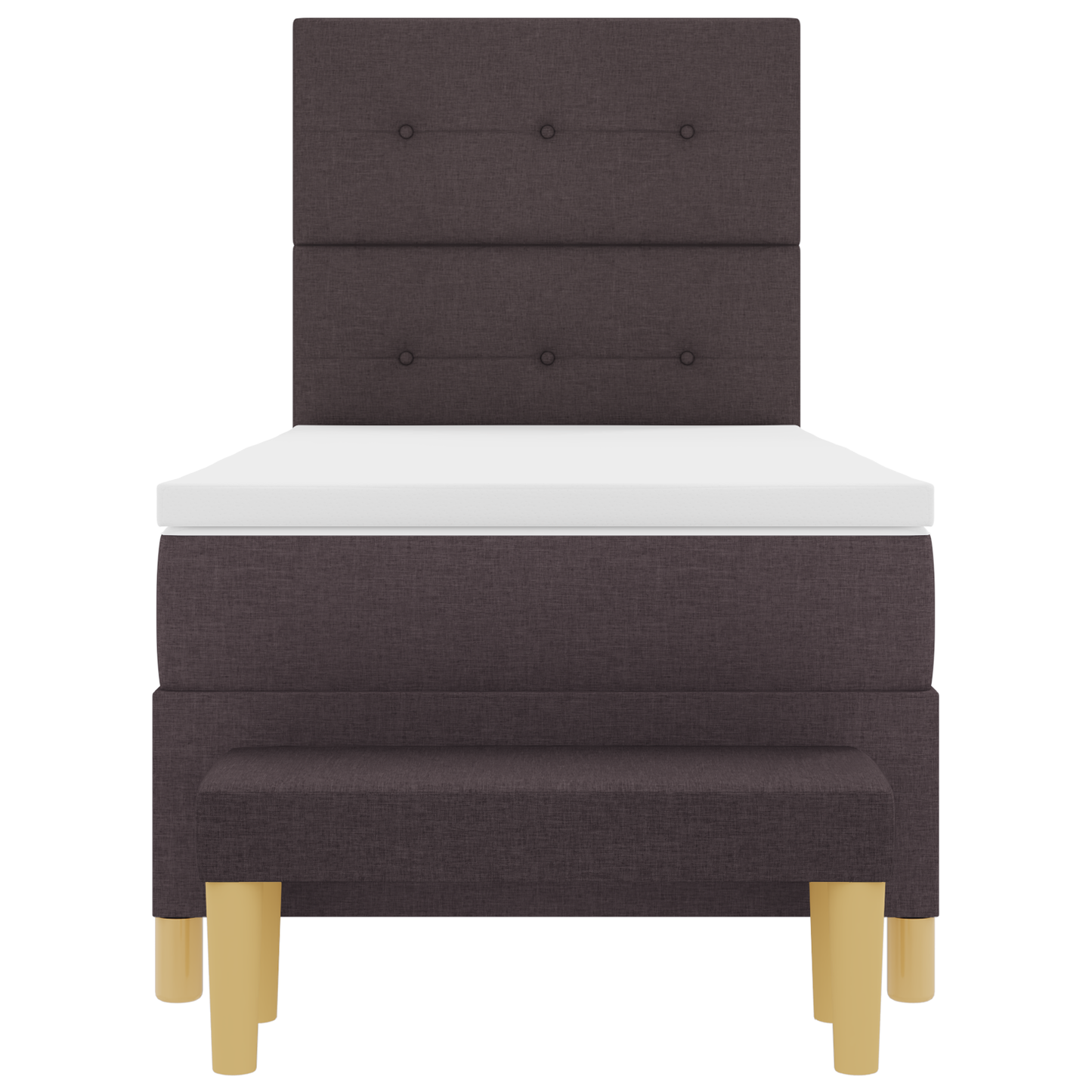 Box Spring Seng Med Madras Mørkebrun 90 X 200 Cm Stof