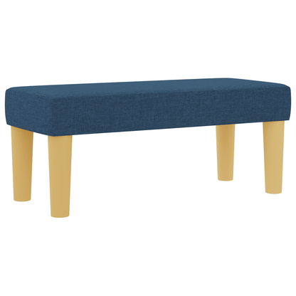 Box Spring Seng Med Madras Med Hovedgærde Blå 90 X 200 Cm Stof