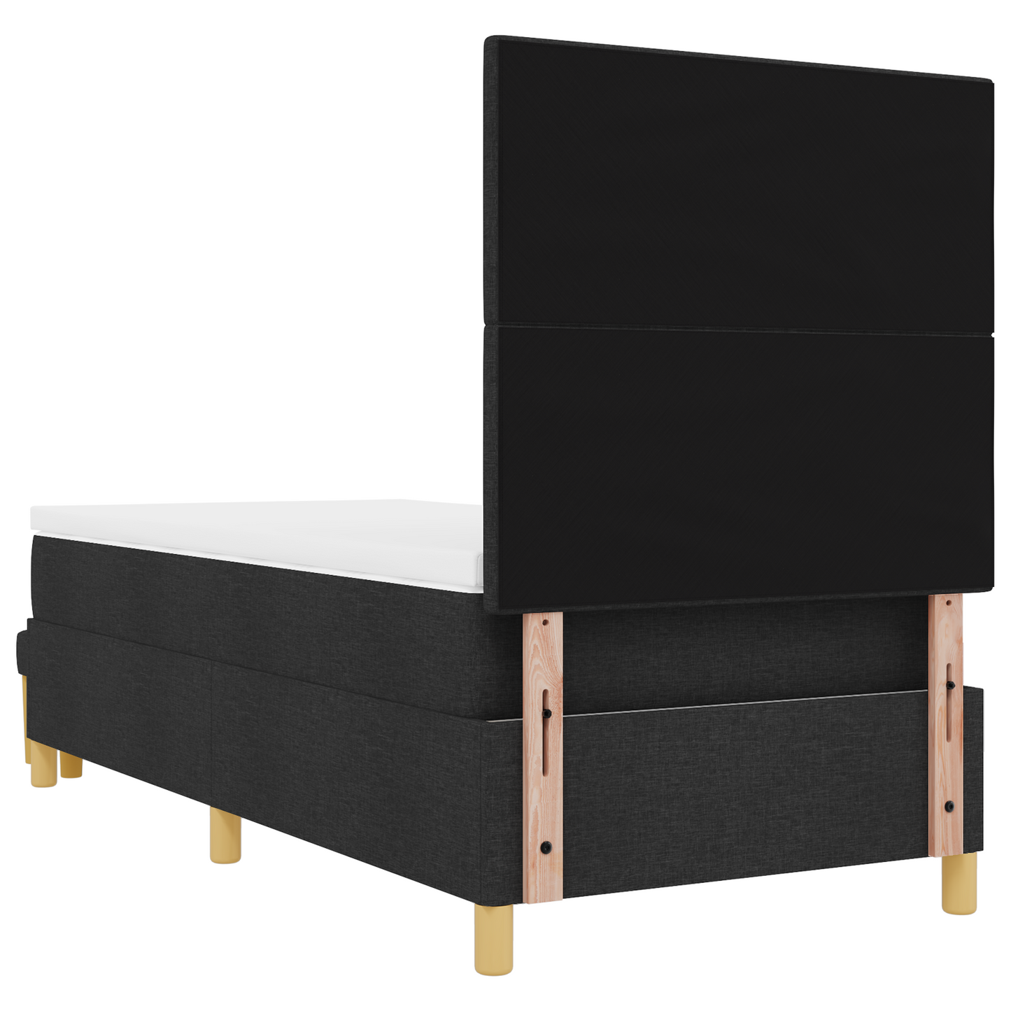 Box Spring Seng Med Madras Sort 100 X 200 Cm Stof