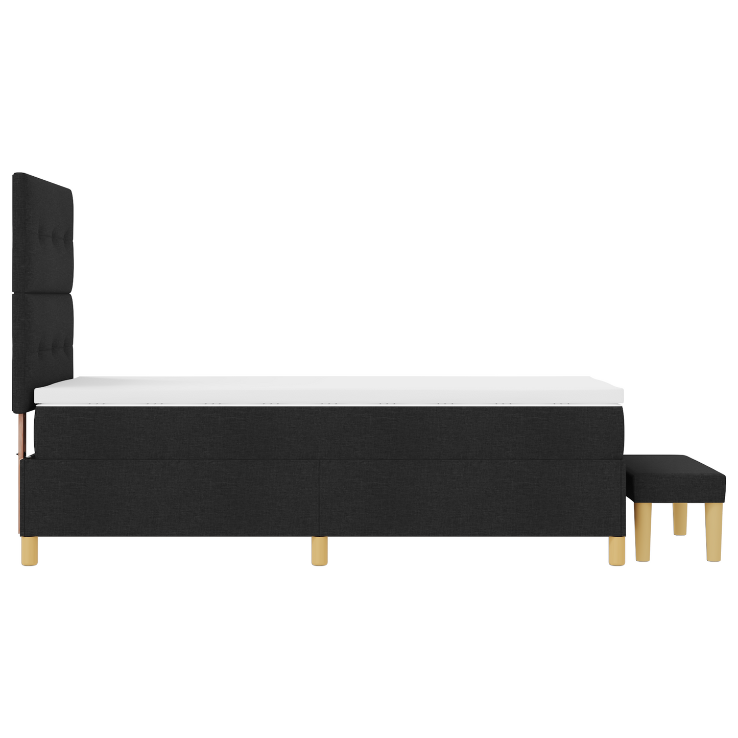 Box Spring Seng Med Madras Sort 100 X 200 Cm Stof