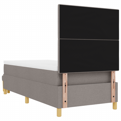Box Spring Seng Med Madras Gråbrun 100 X 200 Cm Stof