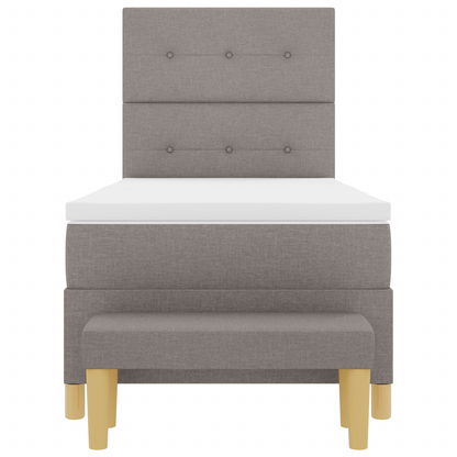 Box Spring Seng Med Madras Gråbrun 100 X 200 Cm Stof