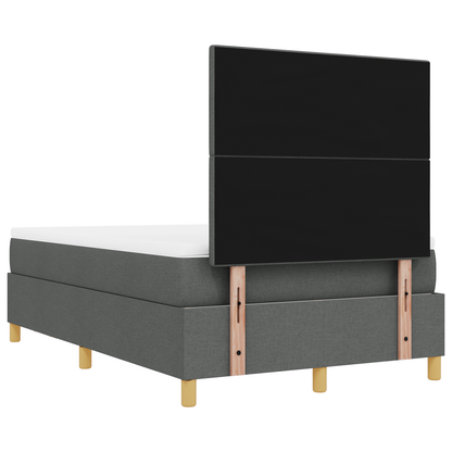 Box Spring Seng Med Madras Mørkegrå 120 X 200 Cm Stof