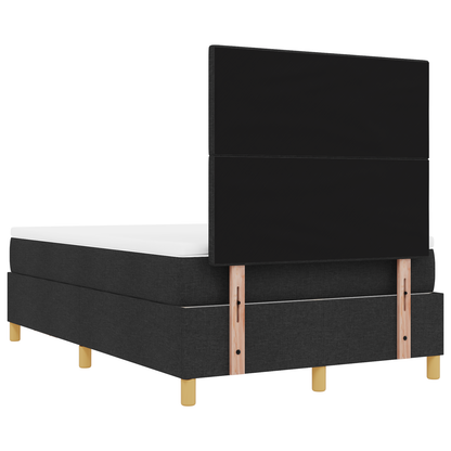 Box Spring Seng Med Madras Sort 120 X 200 Cm Stof