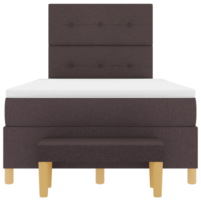 Box Spring Seng Med Madras Mørkebrun 120 X 200 Cm Stof