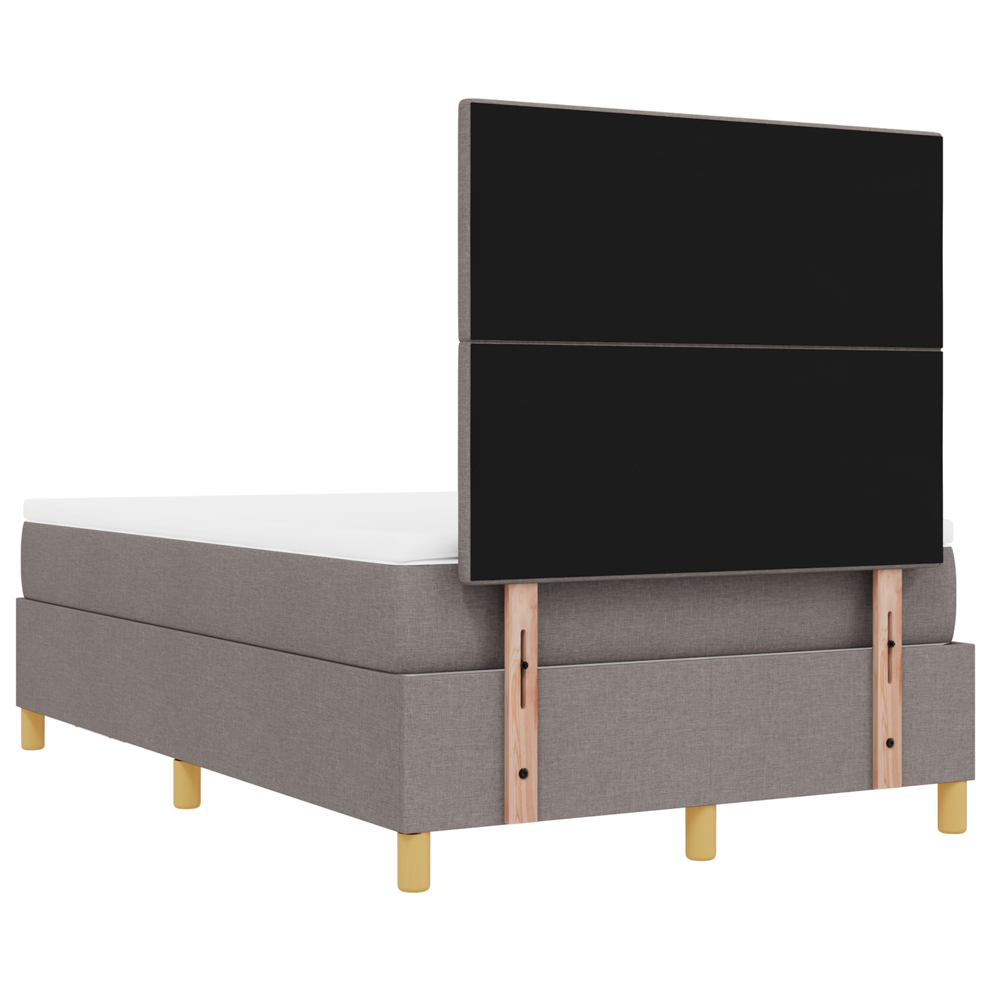 Box Spring Seng Med Madras Gråbrun 120 X 200 Cm Stof