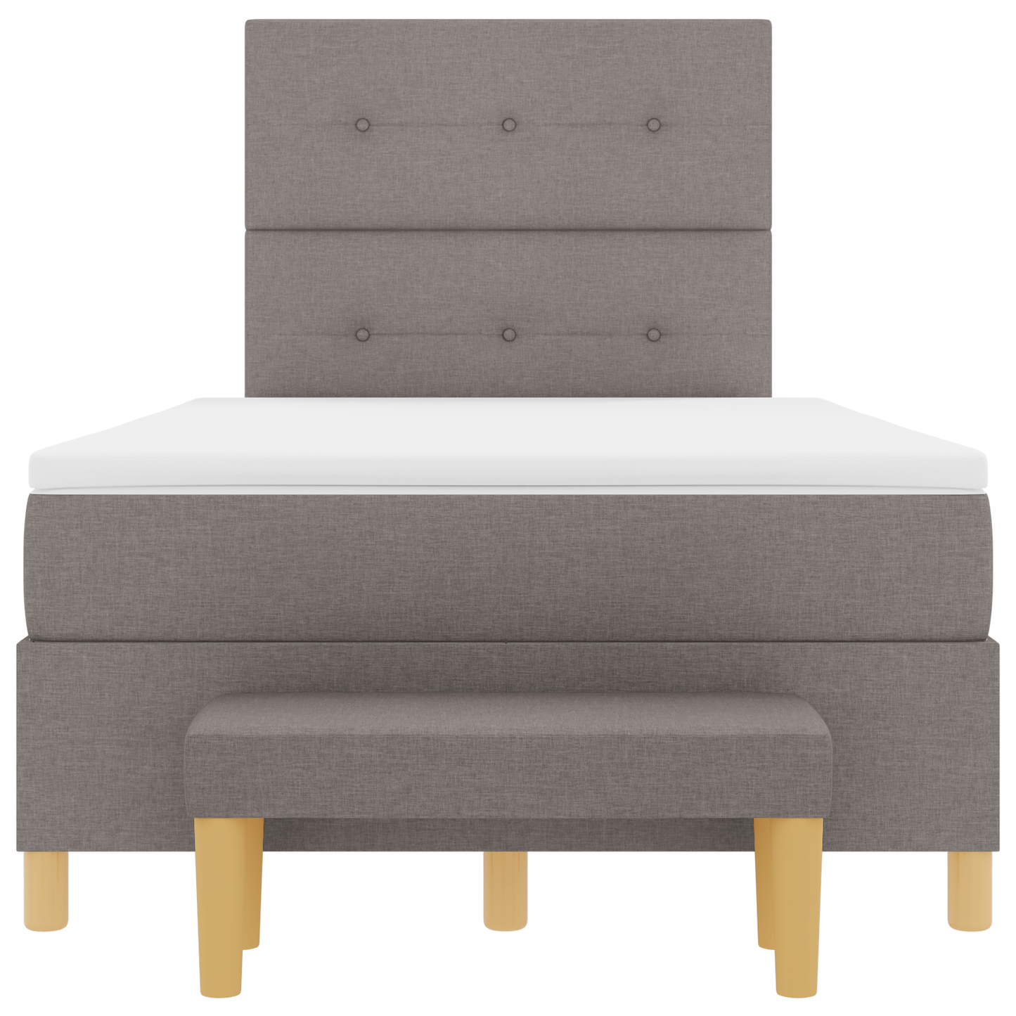 Box Spring Seng Med Madras Gråbrun 120 X 200 Cm Stof