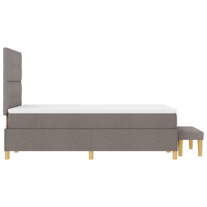 Box Spring Seng Med Madras Gråbrun 120 X 200 Cm Stof