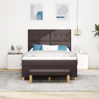 Box Spring Seng Med Madras Mørkebrun 140 X 190 Cm Stof