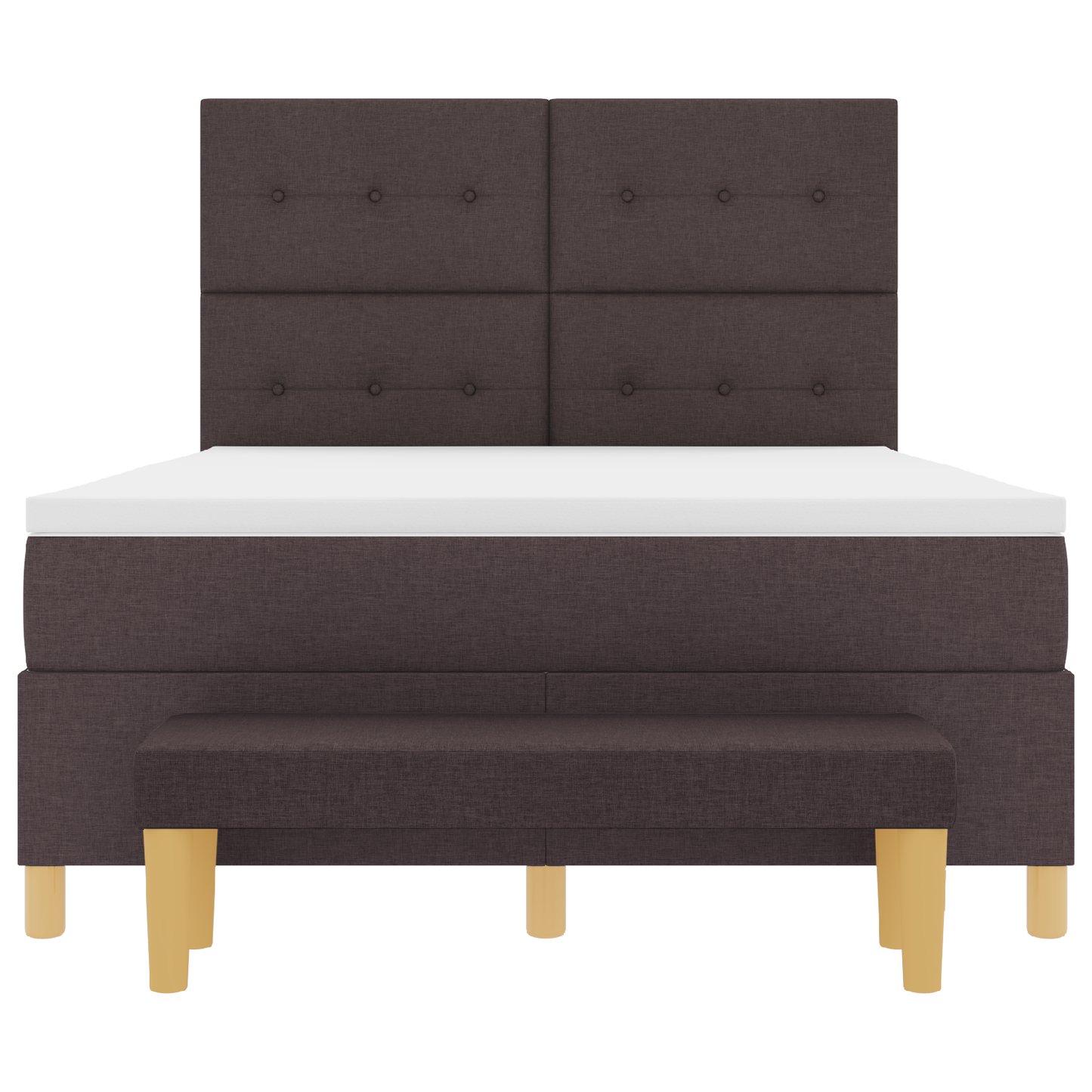 Box Spring Seng Med Madras Mørkebrun 140 X 200 Cm Stof