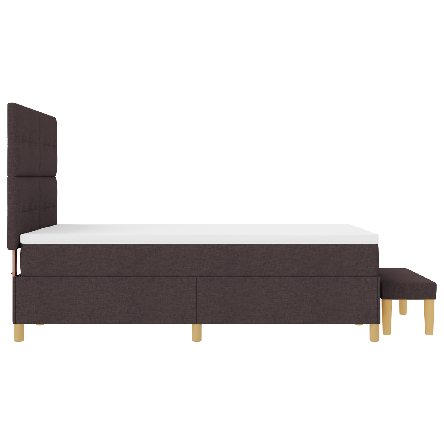 Box Spring Seng Med Madras Mørkebrun 140 X 200 Cm Stof