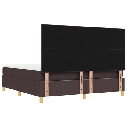 Box Spring Seng Med Madras Mørkebrun 180 X 200 Cm Stof