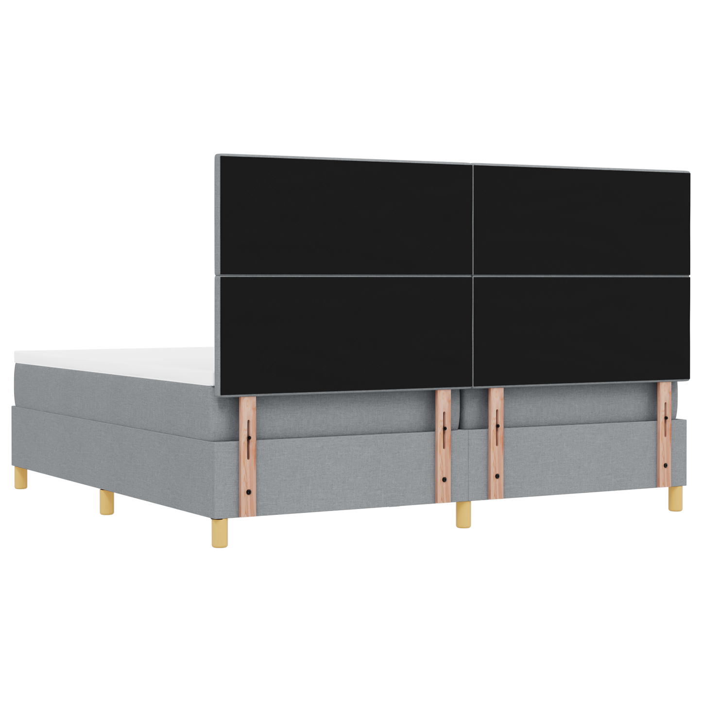 Box Spring Seng Med Madras Lysegrå 200 X 200 Cm Stof