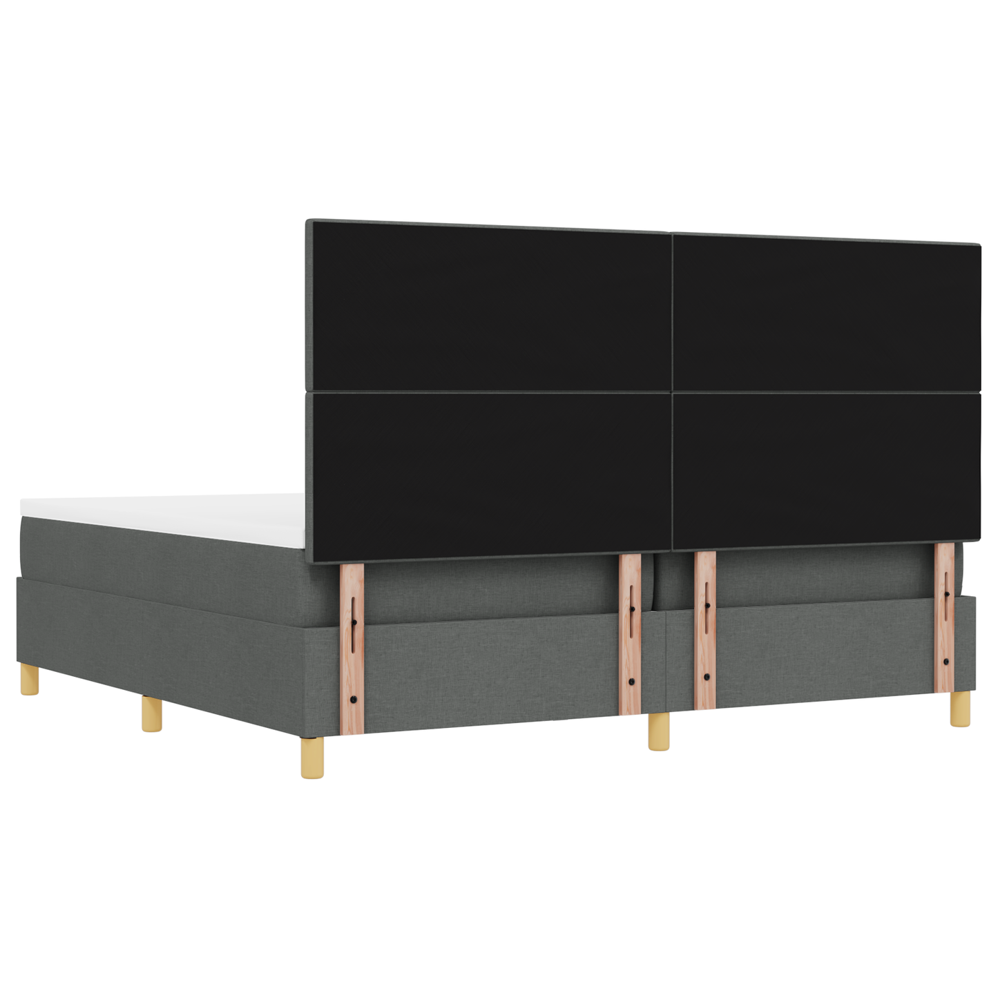 Box Spring Seng Med Madras Mørkegrå 200 X 200 Cm Stof