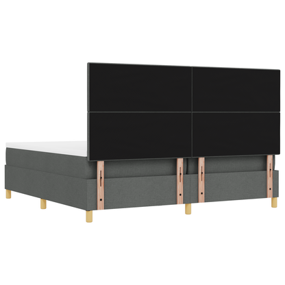 Box Spring Seng Med Madras Mørkegrå 200 X 200 Cm Stof
