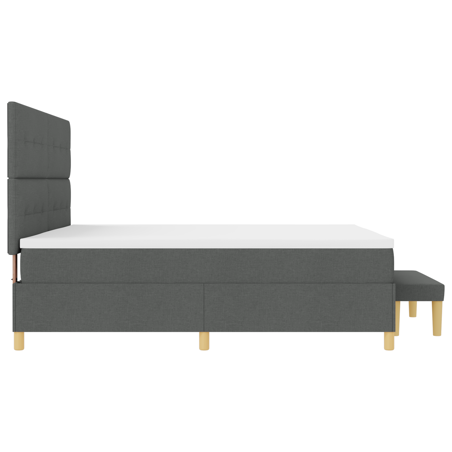 Box Spring Seng Med Madras Mørkegrå 200 X 200 Cm Stof