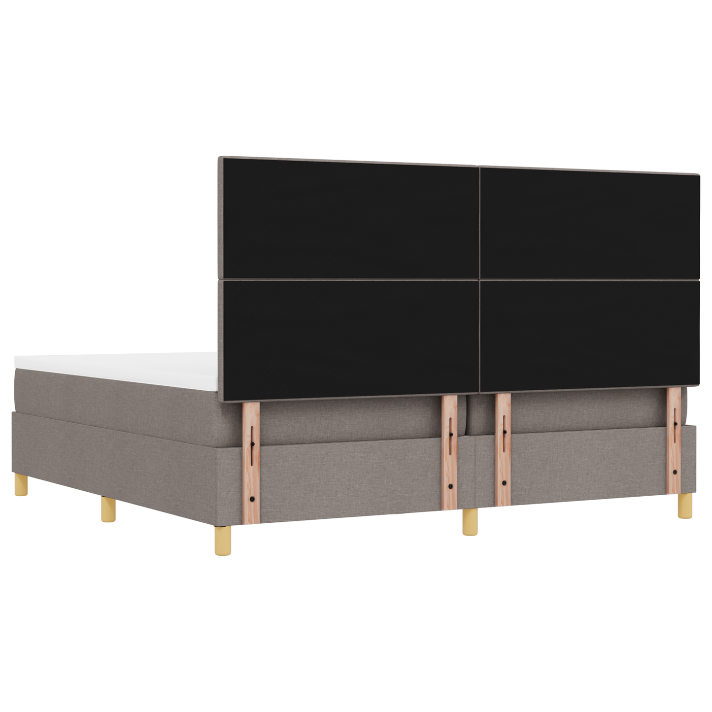 Box Spring Seng Med Madras Gråbrun 200 X 200 Cm Stof