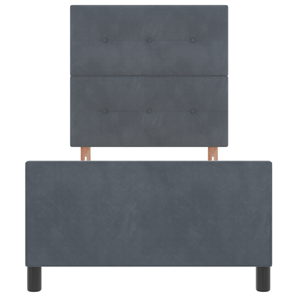 Sengestel Med Hovedgærde Mørkegrå 90 X 200 Cm Fløjl