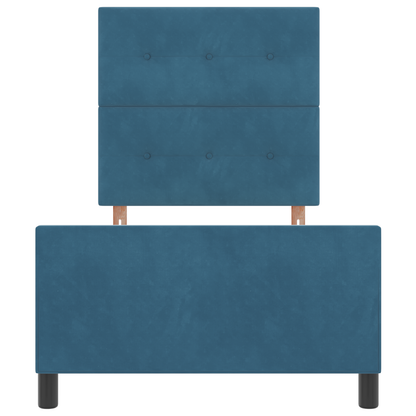 Sengestel Med Hovedgærde Mørkeblå 90 X 200 Cm Fløjl