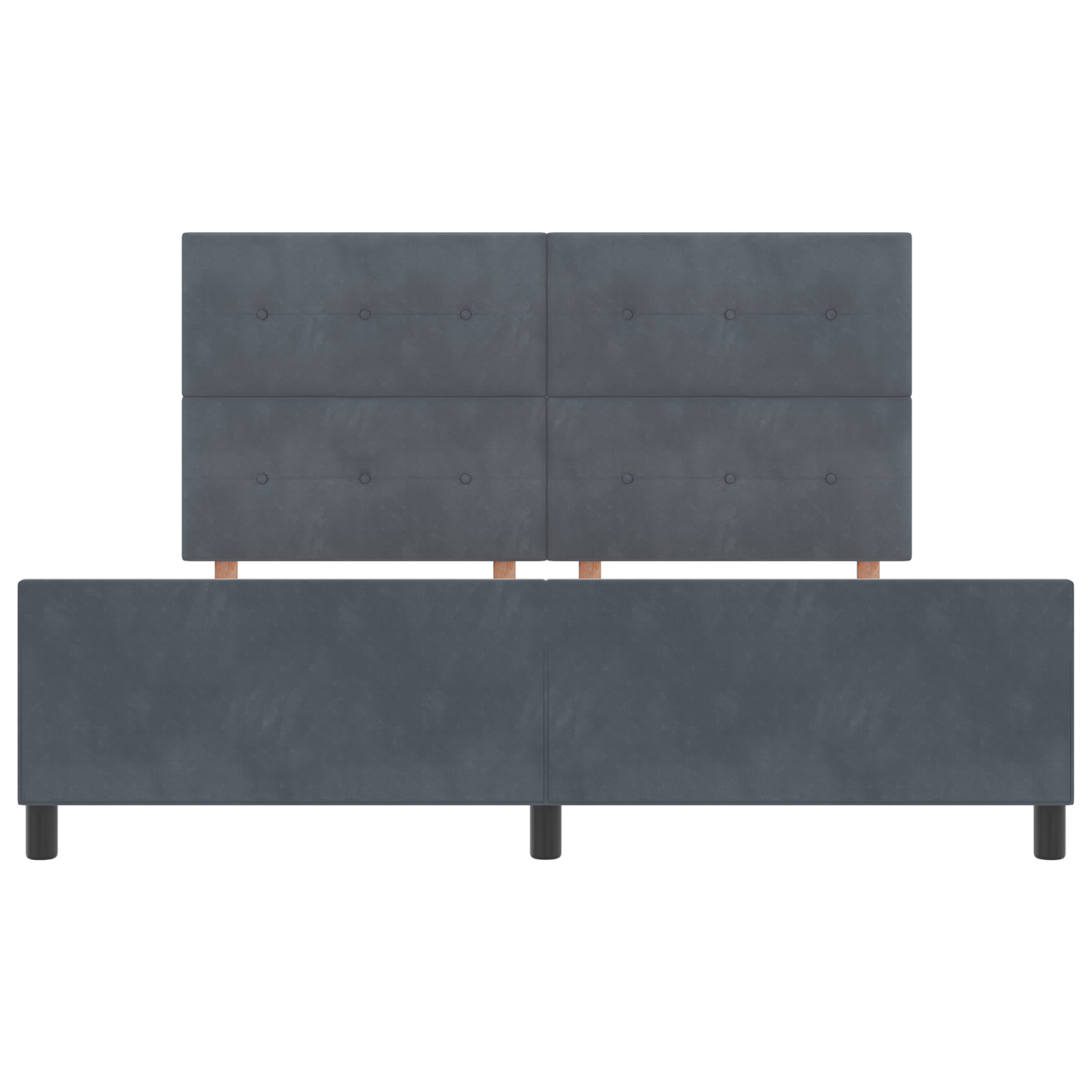 Sengestel Med Hovedgærde Mørkegrå 180 X 200 Cm Fløjl