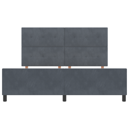 Sengestel Med Hovedgærde Mørkegrå 180 X 200 Cm Fløjl