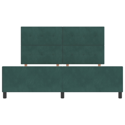 Sengestel Med Hovedgærde Mørkegrøn 180 X 200 Cm Fløjl