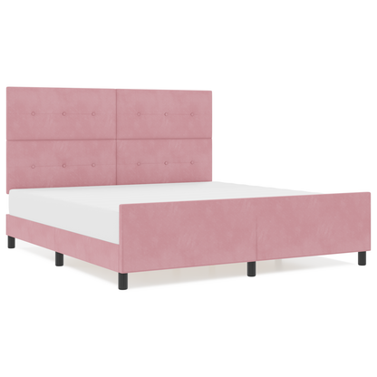 Pink Fløjl Sengestel 180X200 Cm