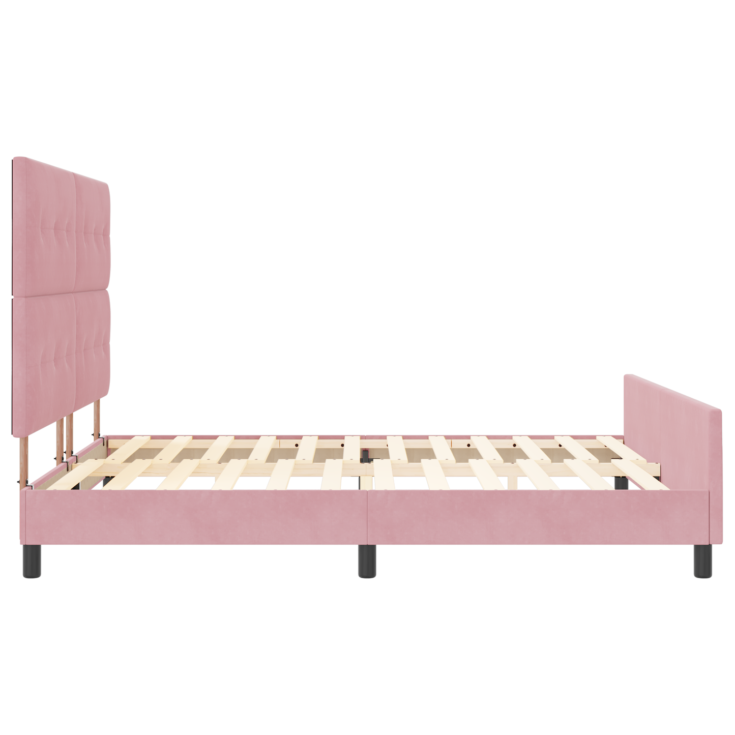 Pink Fløjl Sengestel 180X200 Cm